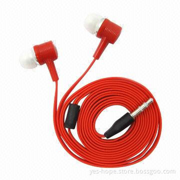 2013 Bright Color Hot-selling Flat Wired Earphones with 20Hz-20kHz Frequency Response